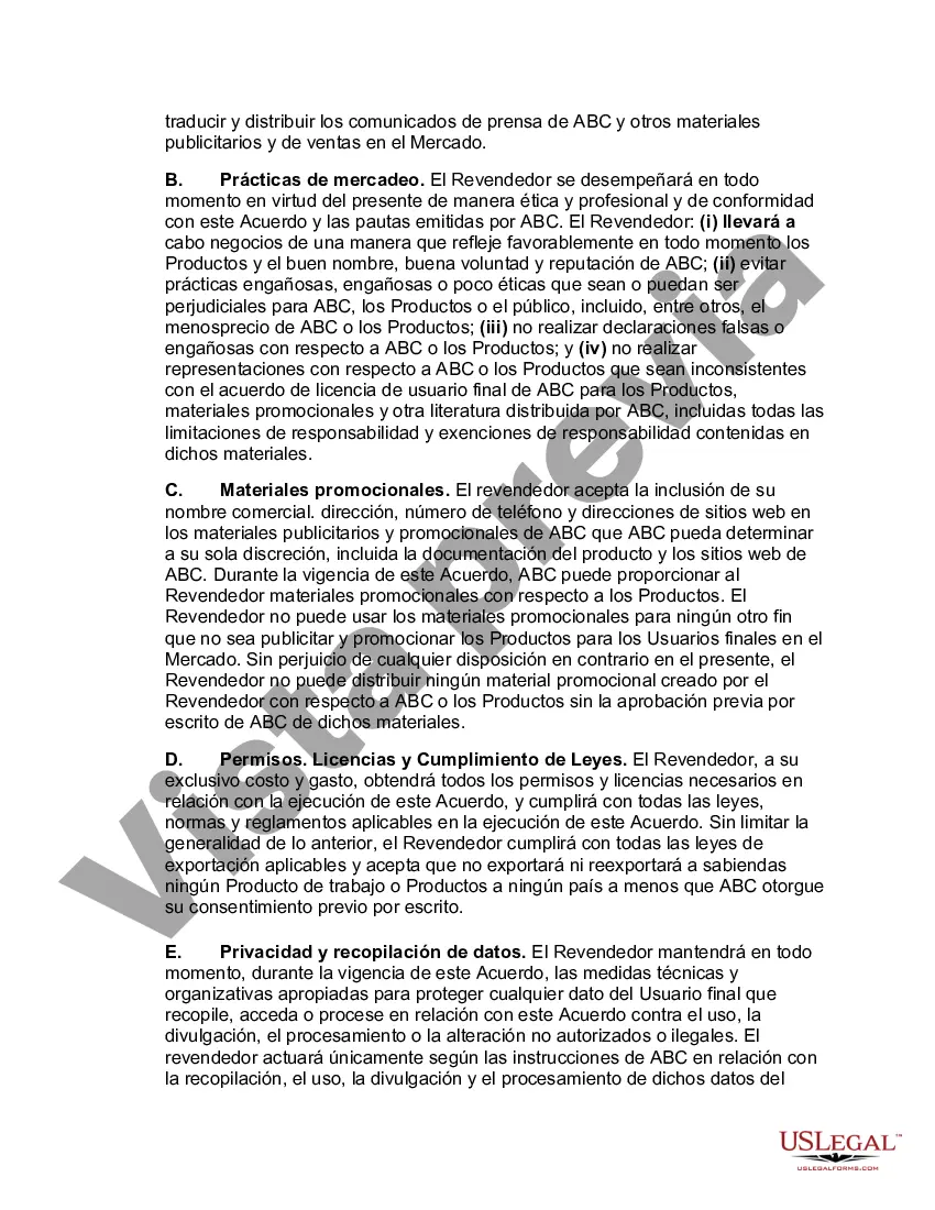 Preview Acuerdo de revendedor de software no exclusivo