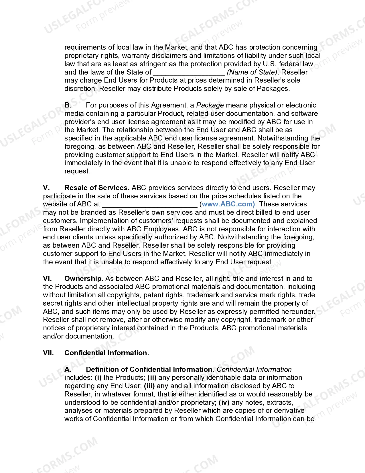 Preview Non-Exclusive Software Reseller Agreement