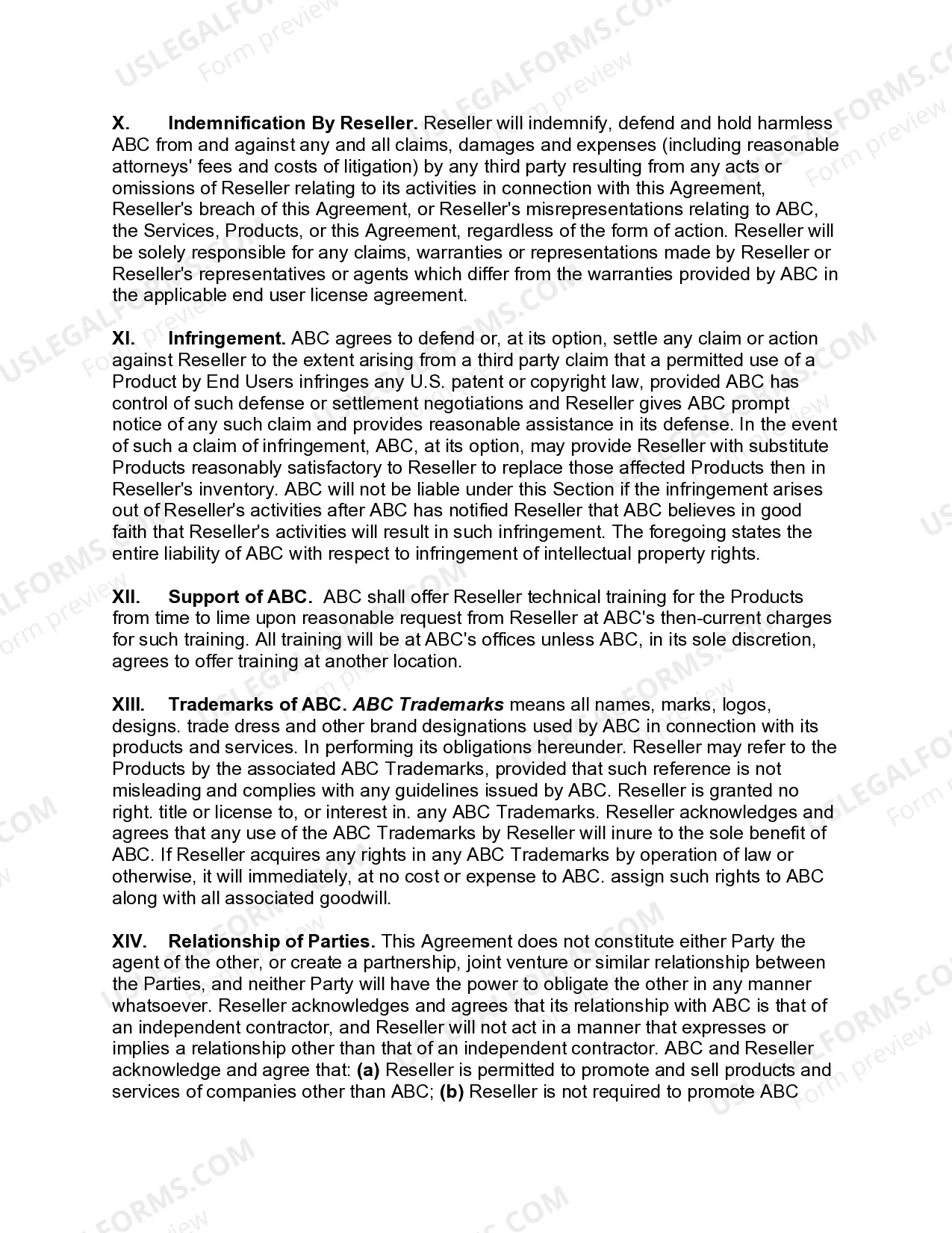 Preview Non-Exclusive Software Reseller Agreement