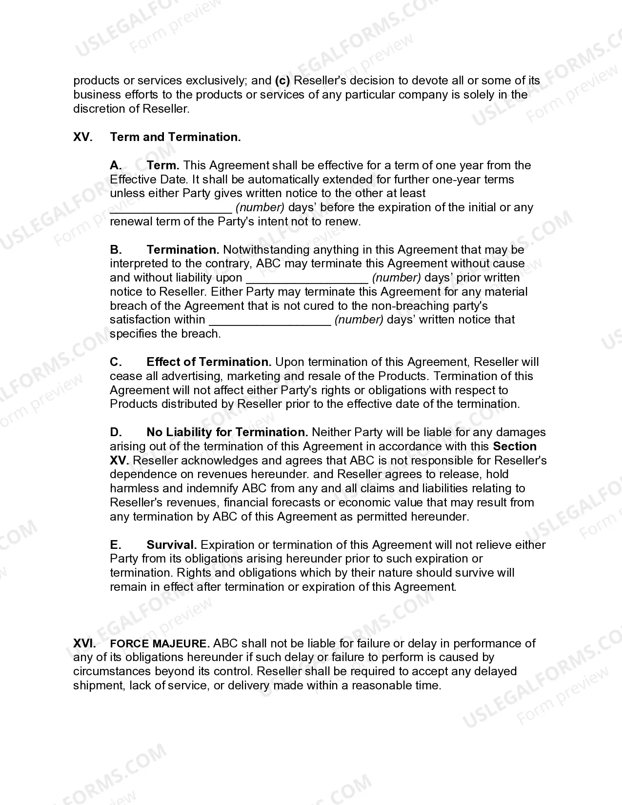 Preview Non-Exclusive Software Reseller Agreement