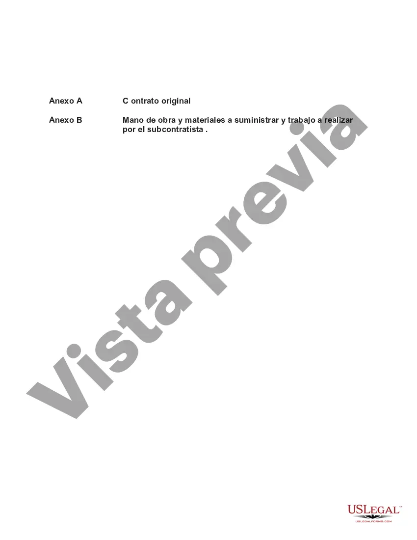 Preview Subcontrato para la Construcción de una Parte de o Materiales para entrar en el Edificio