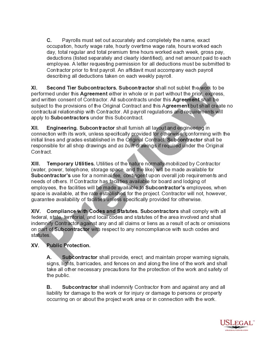 Get Subcontract for Construction of Portion of or Materials to go into Building Preview Subcontract for Construction of Portion of or Materials to go into Building