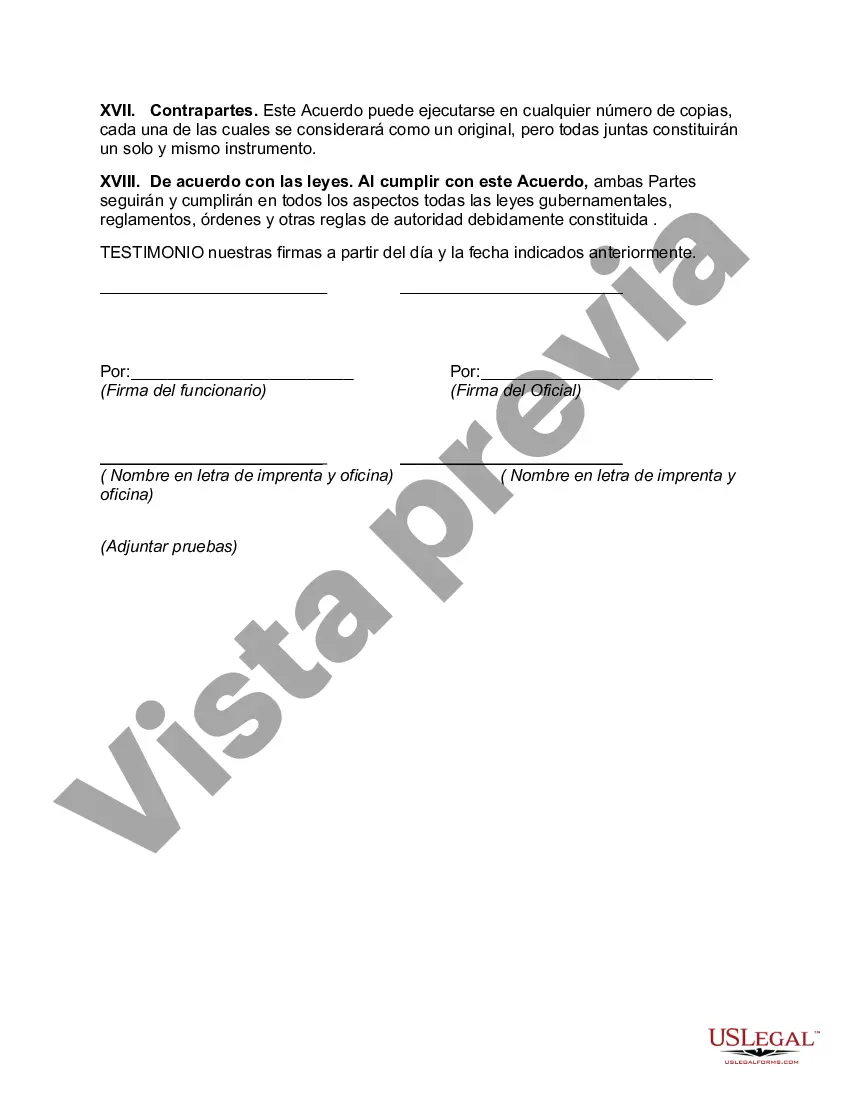 Preview Acuerdo del proveedor para realizar servicios