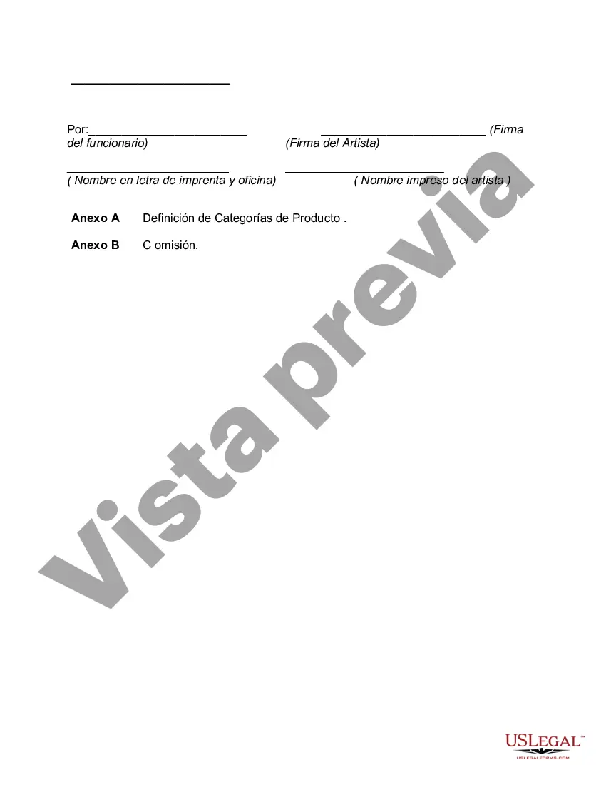 Preview Acuerdo de agente de licencias con un artista