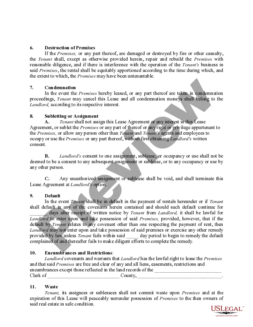 Preview Triple Net Commercial Lease Agreement