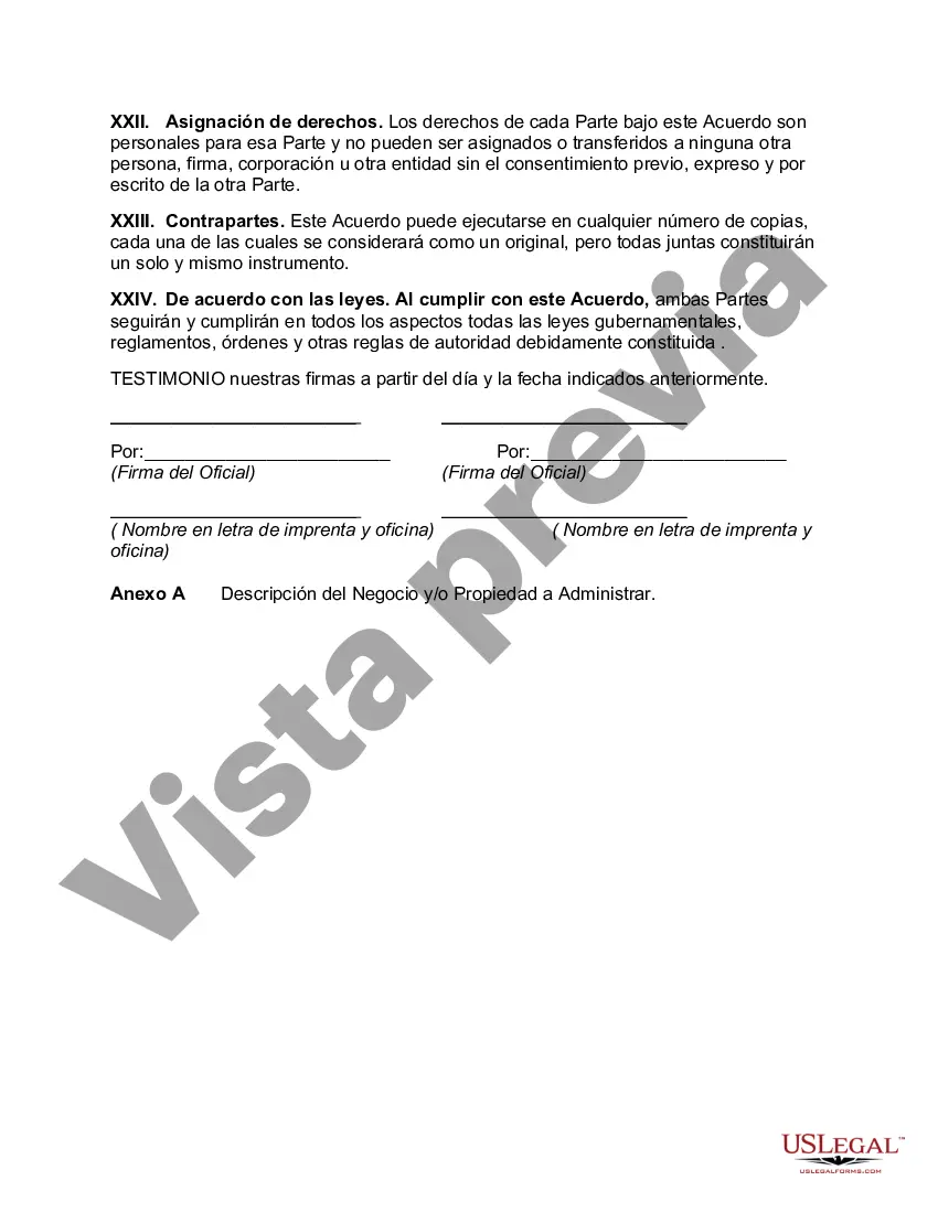 Preview Acuerdo para administrar negocios