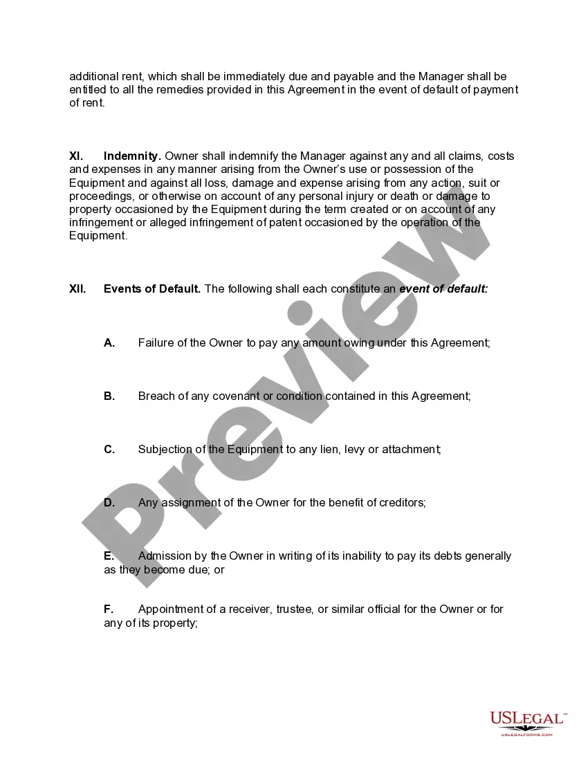 Preview Agreement to Manage Business