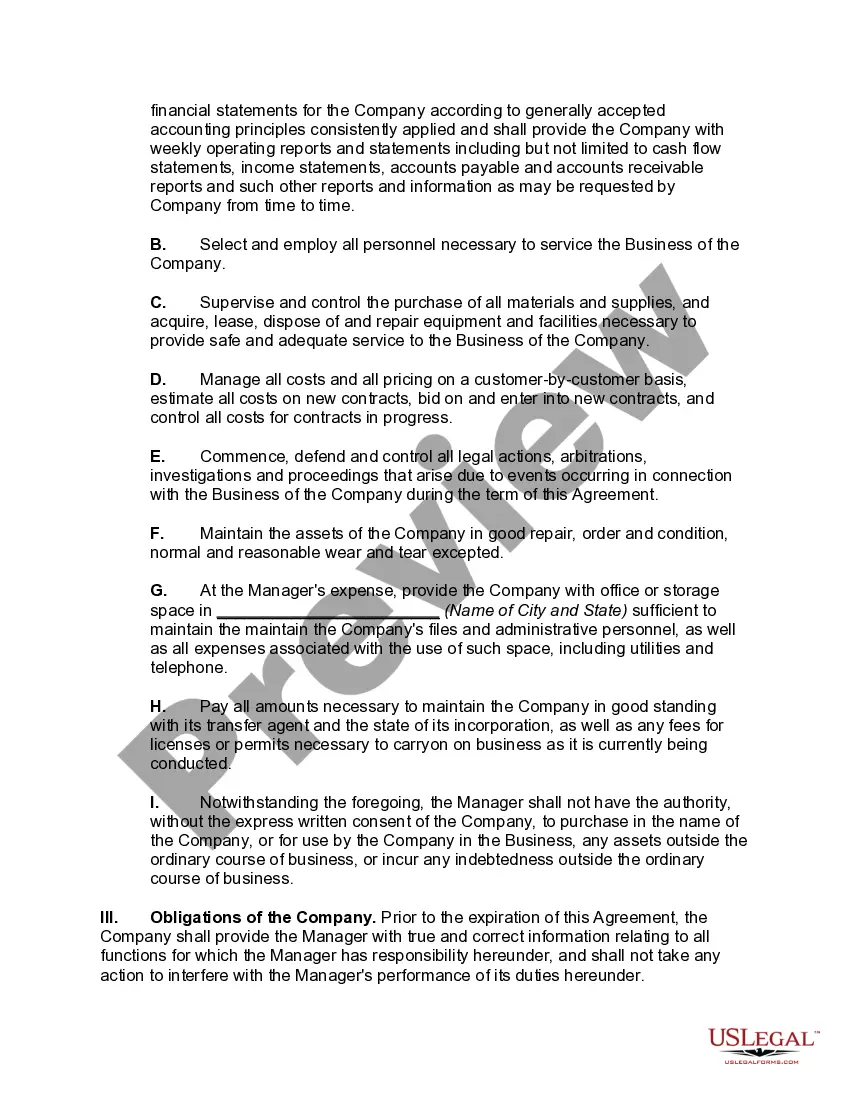 Get Management and Operations Agreement Preview Management and Operations Agreement