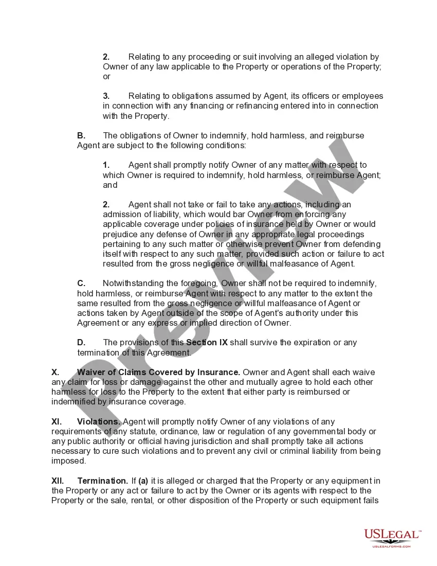 Preview Agreement to Manage and Lease Shopping Center