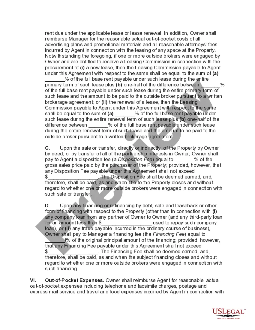 Preview Agreement to Manage and Lease Shopping Center