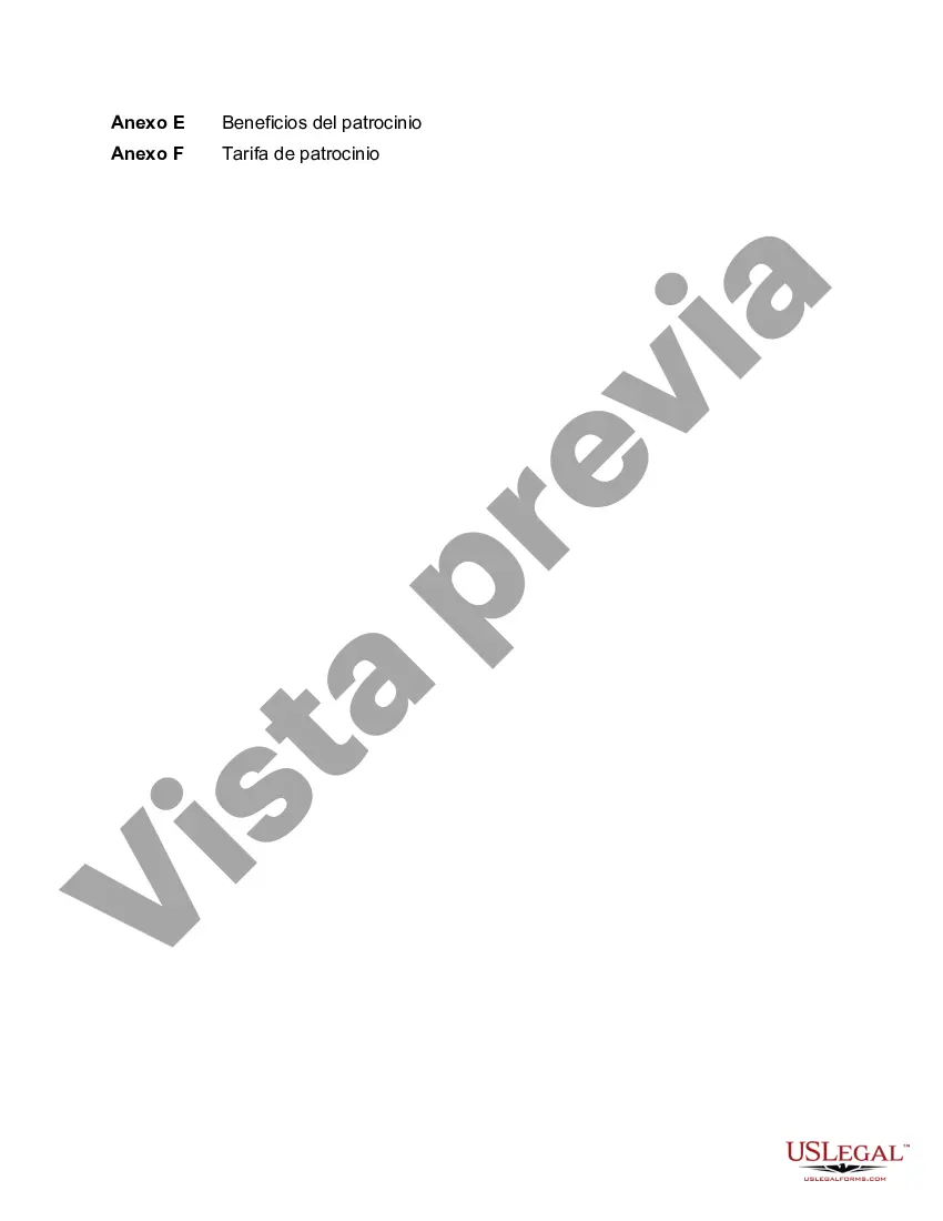 Preview Acuerdo de patrocinio del evento
