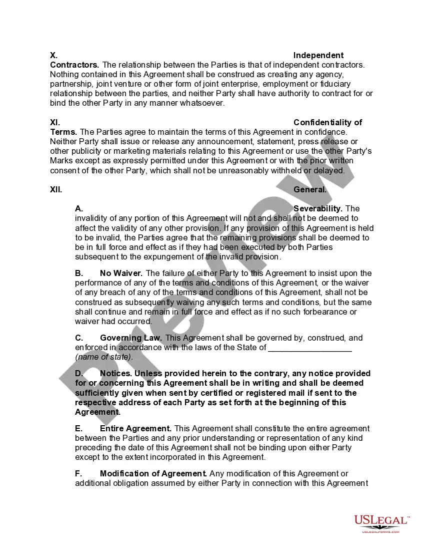 Preview Event Sponsorship Agreement