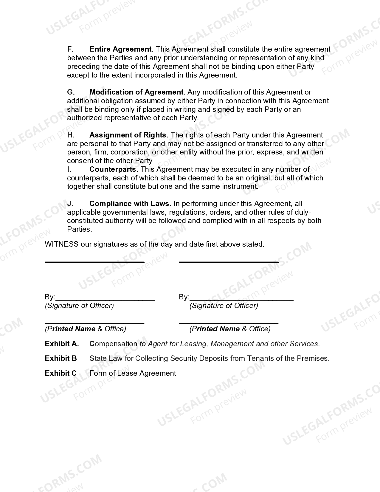 Arkansas Agreement to Manage Residential Apartment Building US Legal