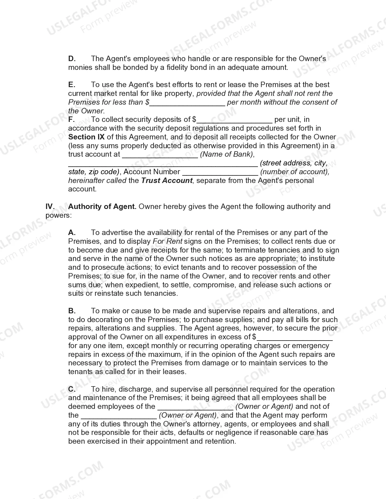 Preview Agreement to Manage Residential Apartment Building