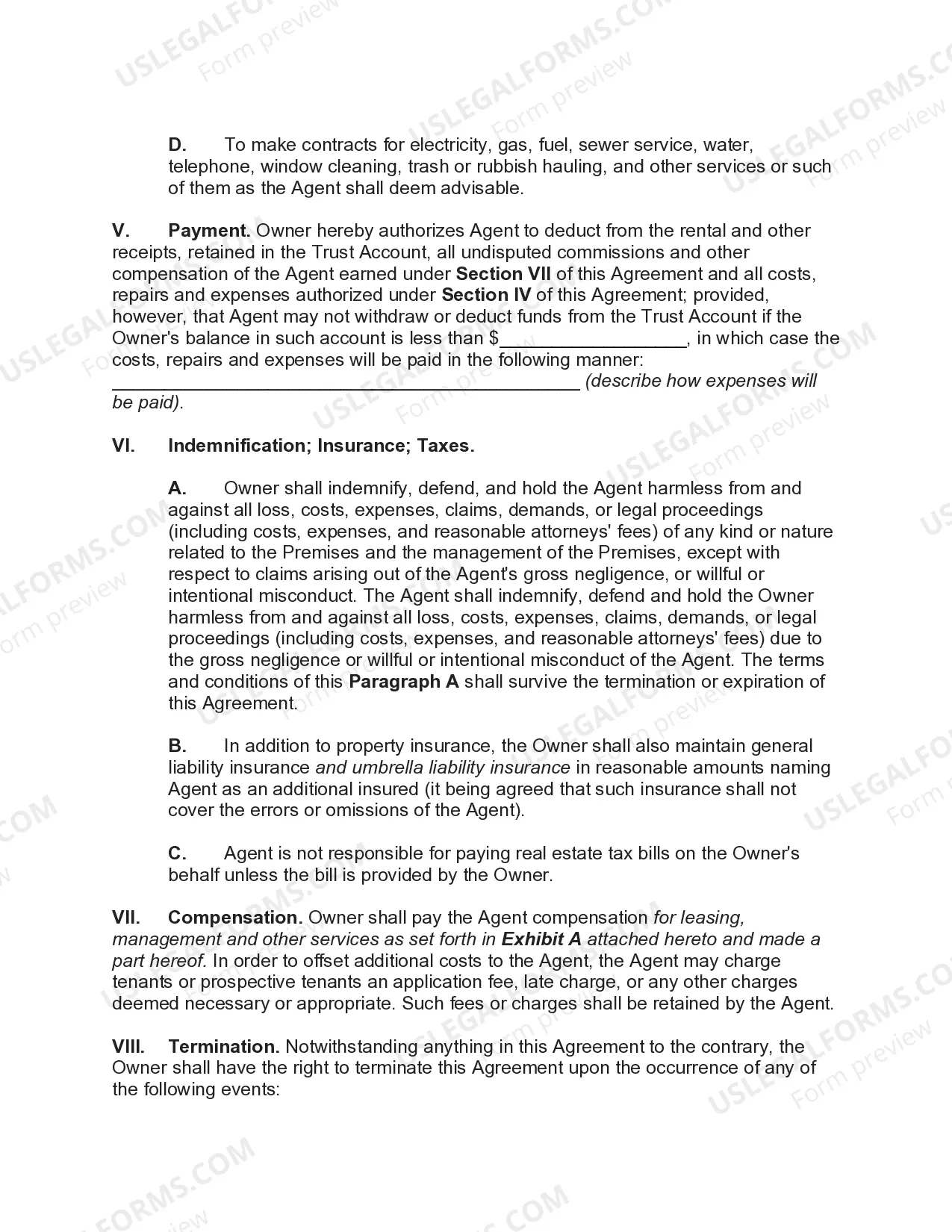 Preview Agreement to Manage Residential Apartment Building