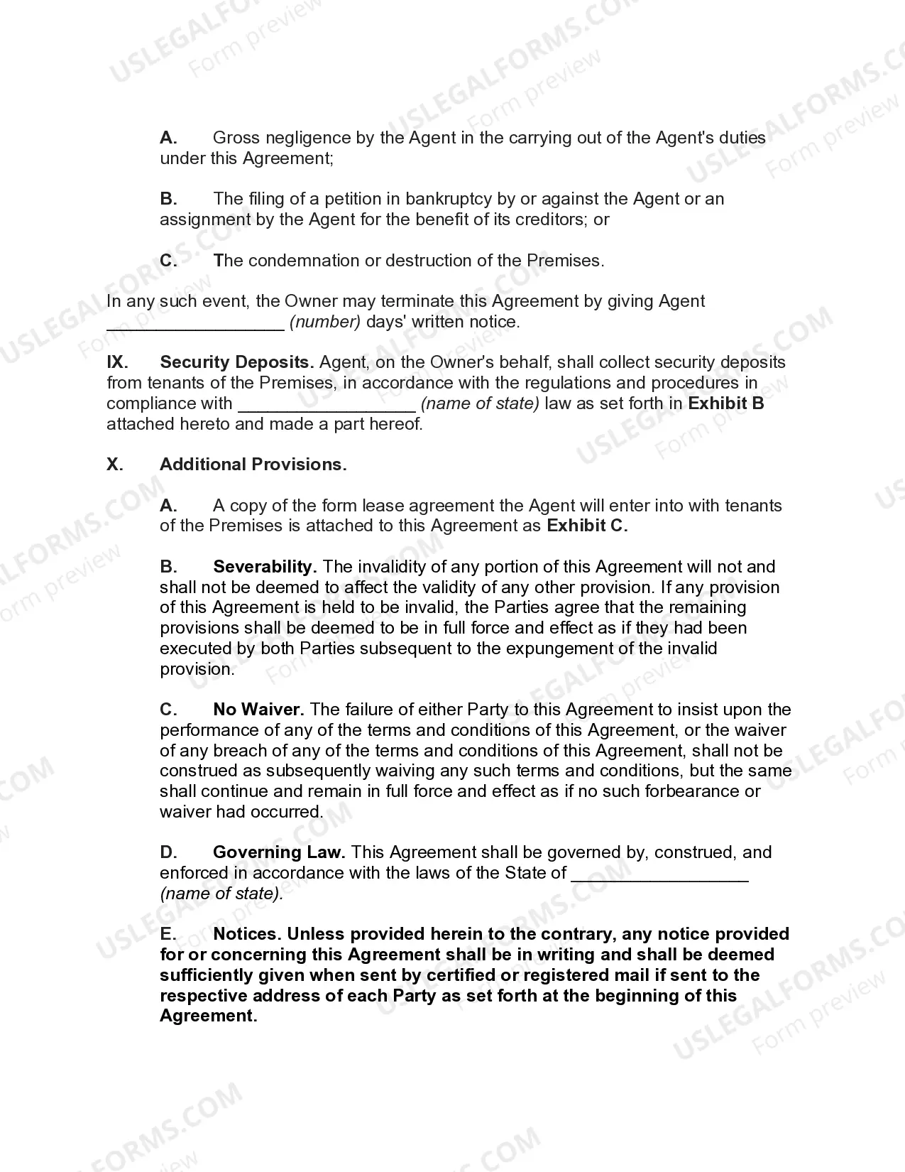 Preview Agreement to Manage Residential Apartment Building