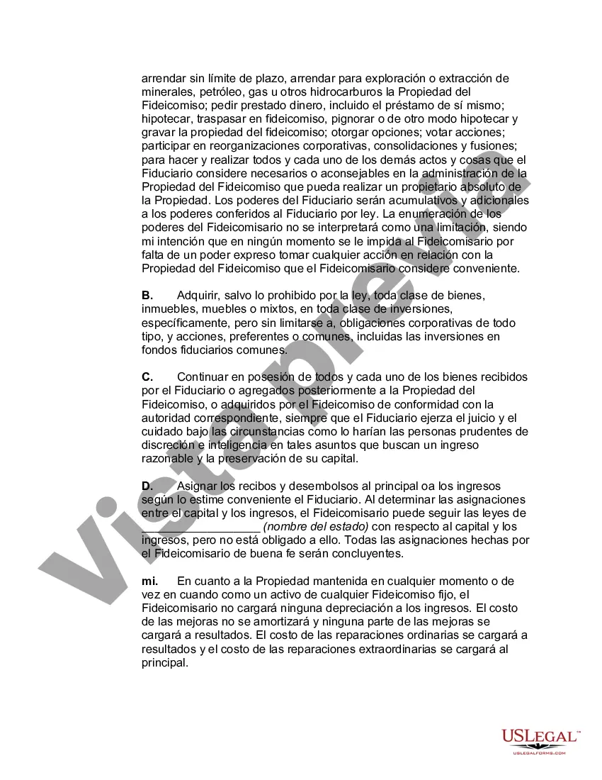 Preview Fideicomiso testamentario de olla