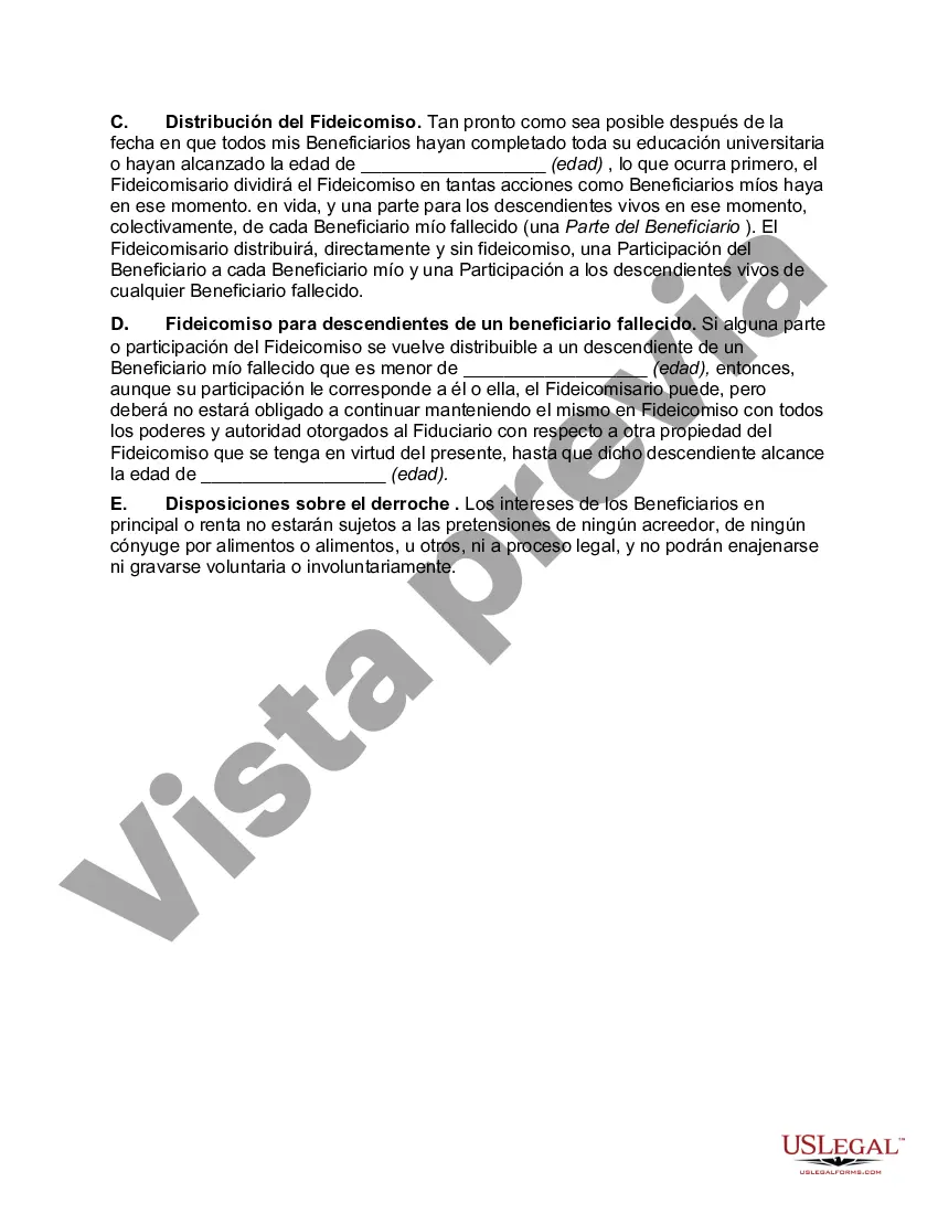 Preview Fideicomiso testamentario de olla