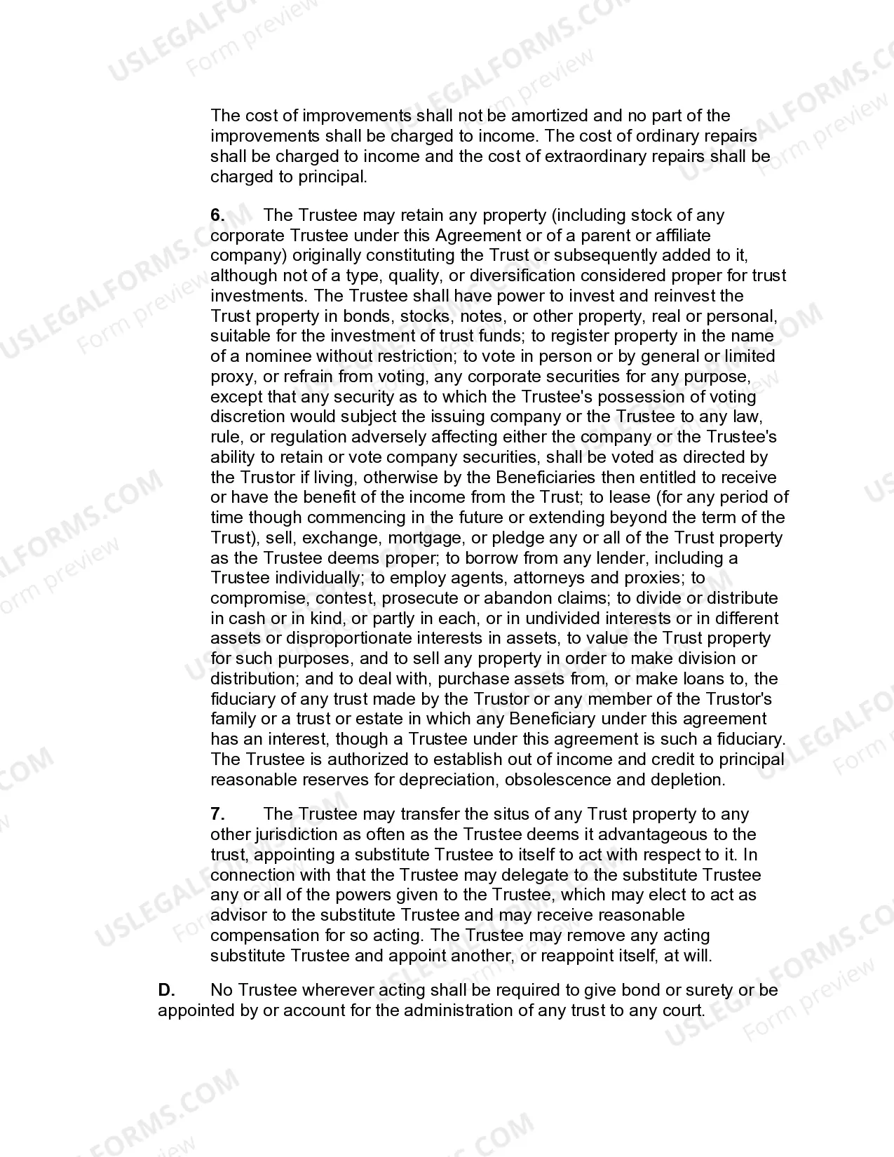 Preview Irrevocable Pot Trust Agreement