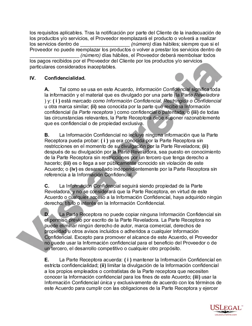 Preview Acuerdo de servicios de proveedor principal