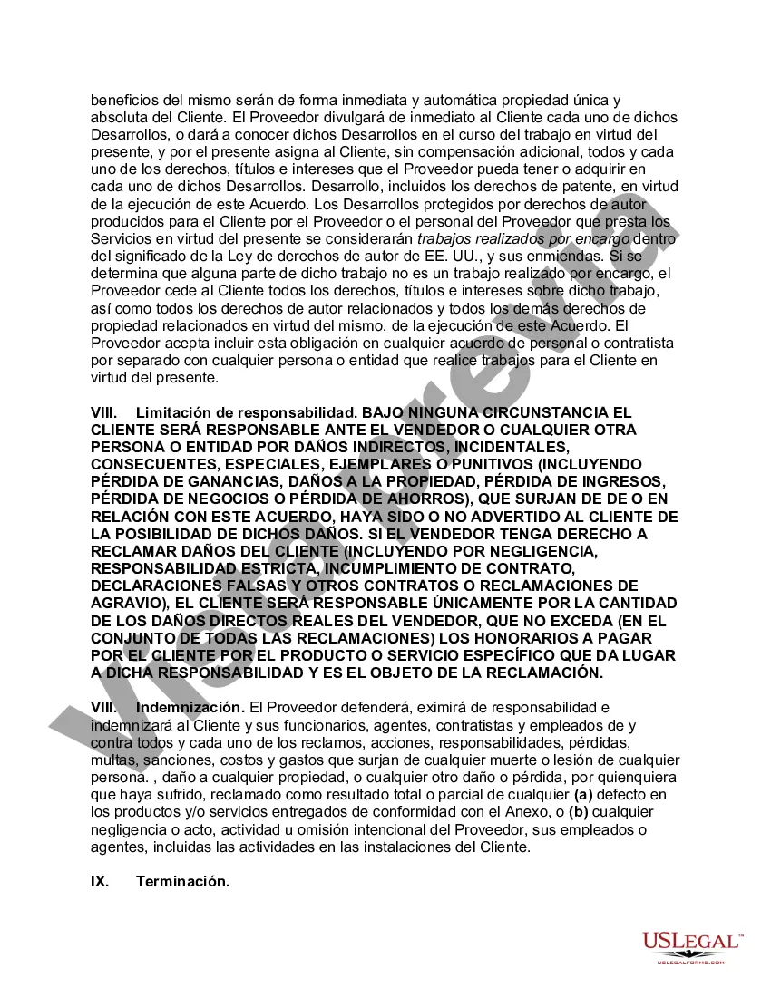 Preview Acuerdo de servicios de proveedor principal