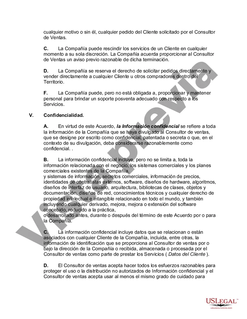 Preview Acuerdo de asesor de ventas