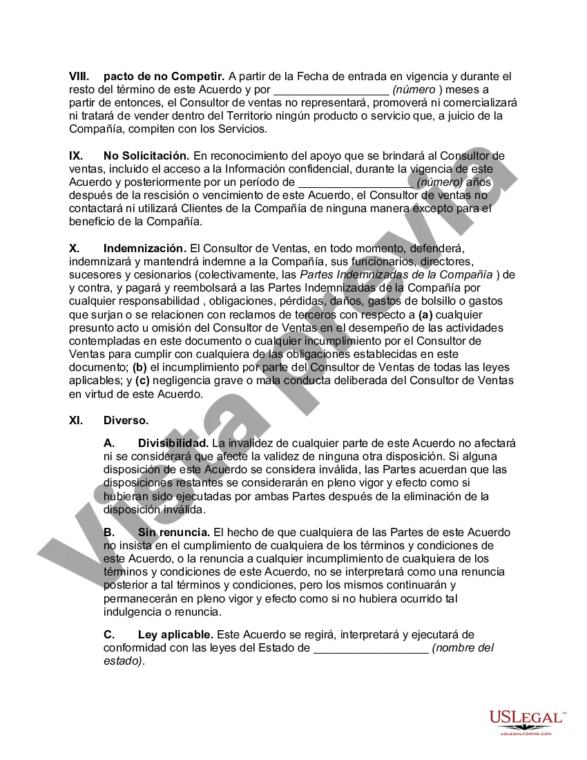 Preview Acuerdo de asesor de ventas