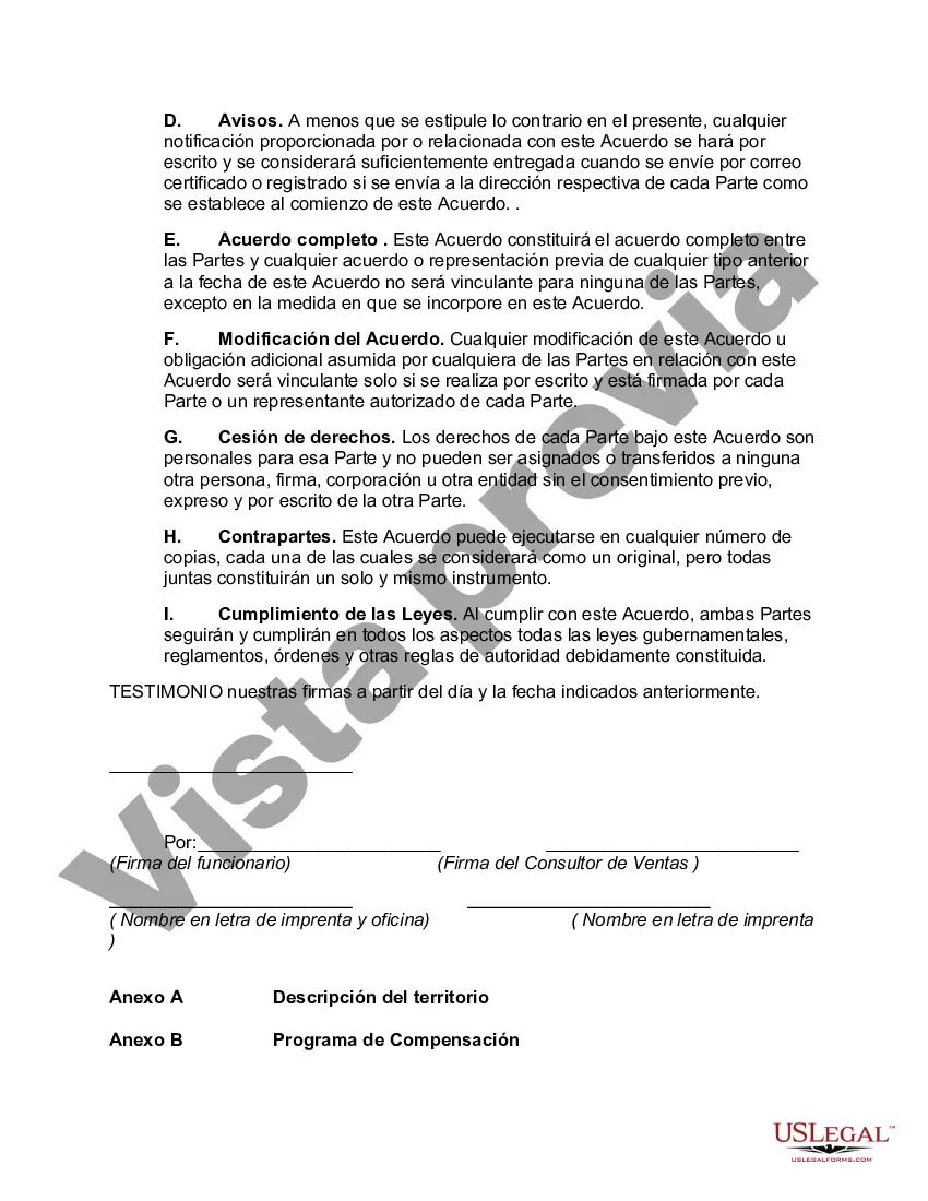 Preview Acuerdo de asesor de ventas