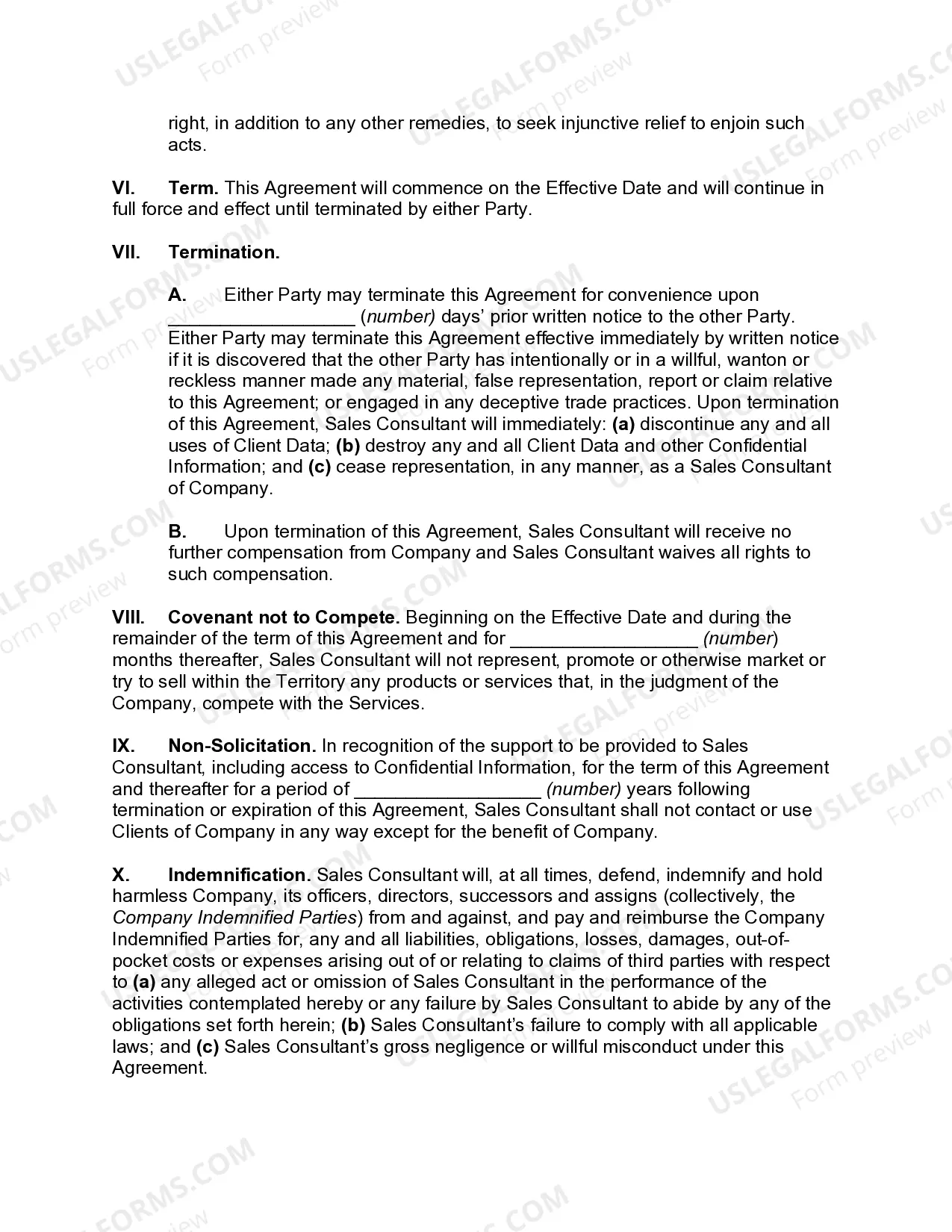 Preview Sales Consultant Agreement