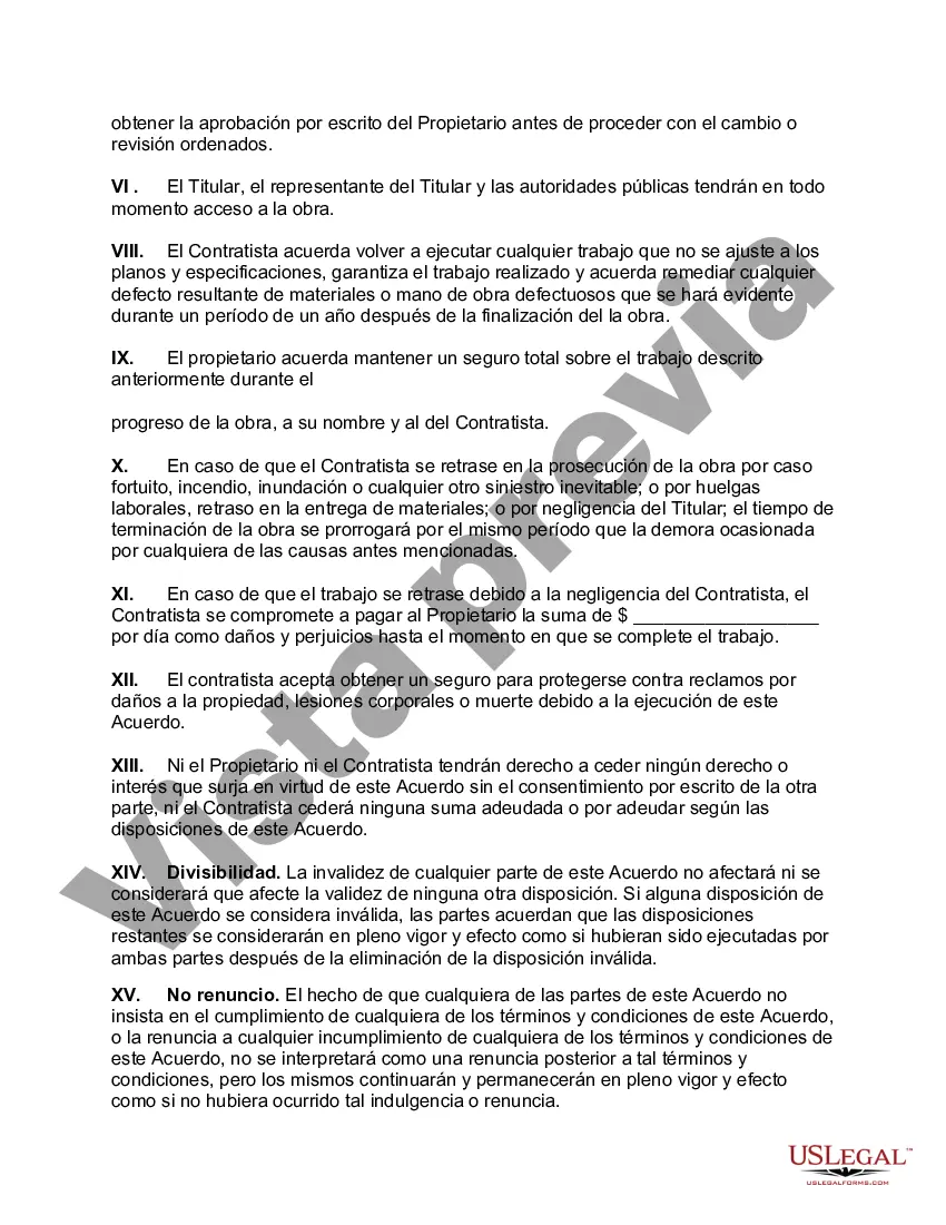 Preview Acuerdo General de Construcción entre el Propietario y el Contratista