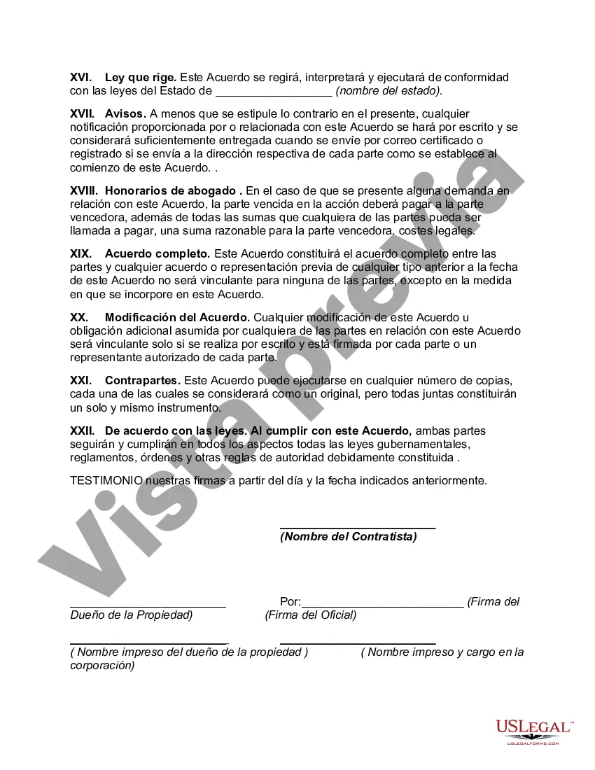 Preview Acuerdo General de Construcción entre el Propietario y el Contratista