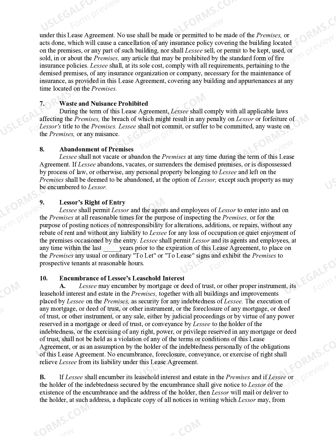 Commercial Ground Lease with Lessee to Construct Improvements