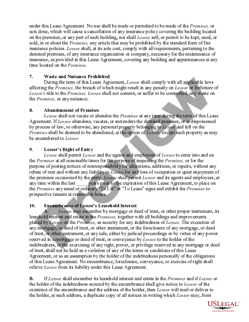 Preview Commercial Ground Lease with Lessee to Construct Improvements