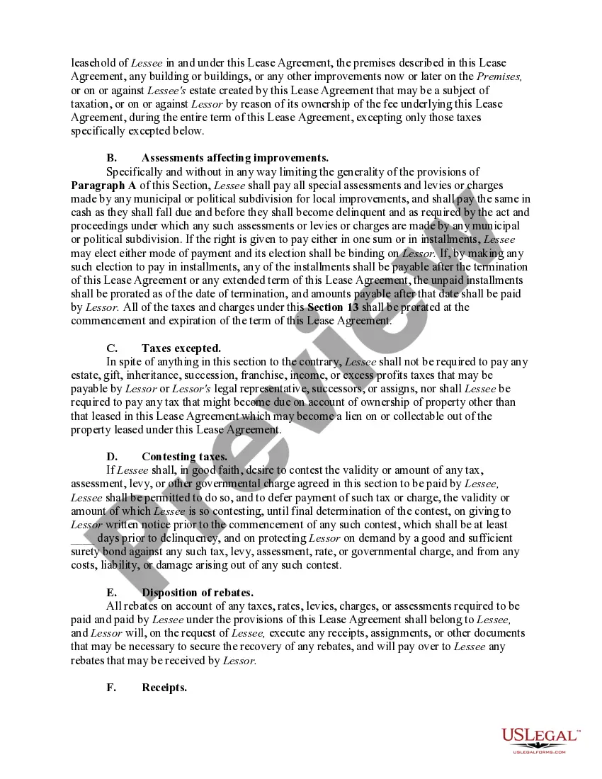 Preview Commercial Ground Lease with Lessee to Construct Improvements