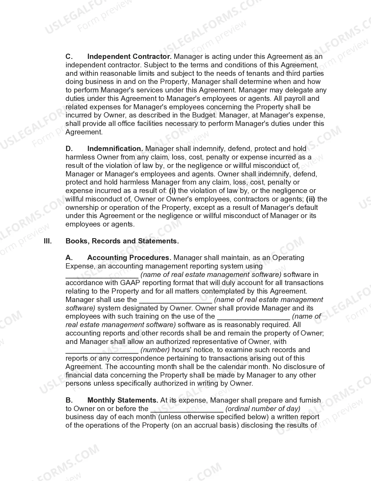Preview Agreement to Manage Medical Office Building