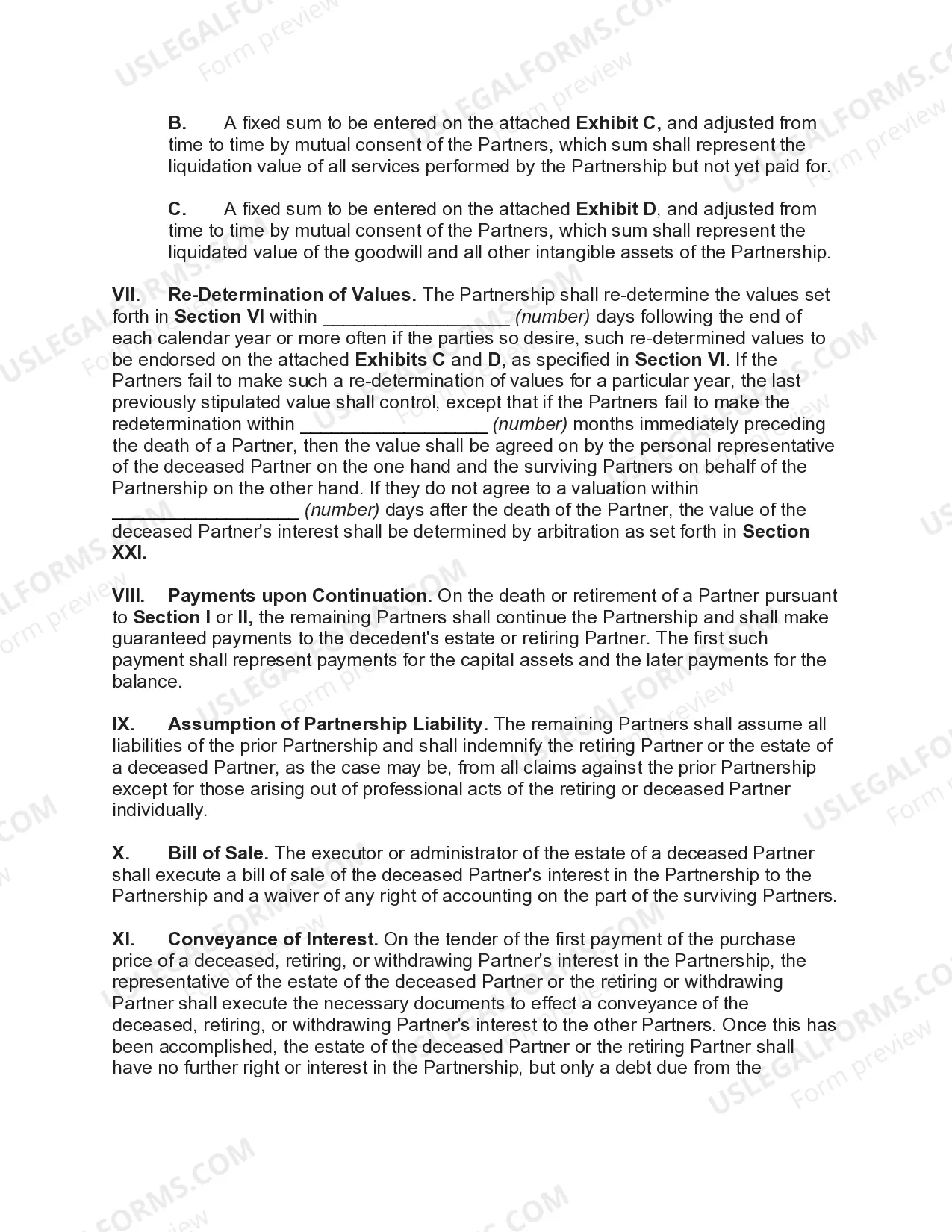 Preview Partnership Buy-Sell Agreement with Purchase on Death, Retirement or Withdrawal of Partner with Life Insurance on Each Partner to Fund Purchase in Case of Death