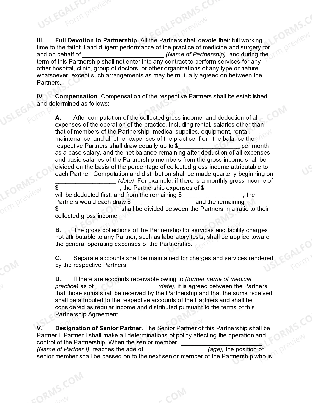 Preview Medical Partnership with Senior Member to Control Policy of Partnership