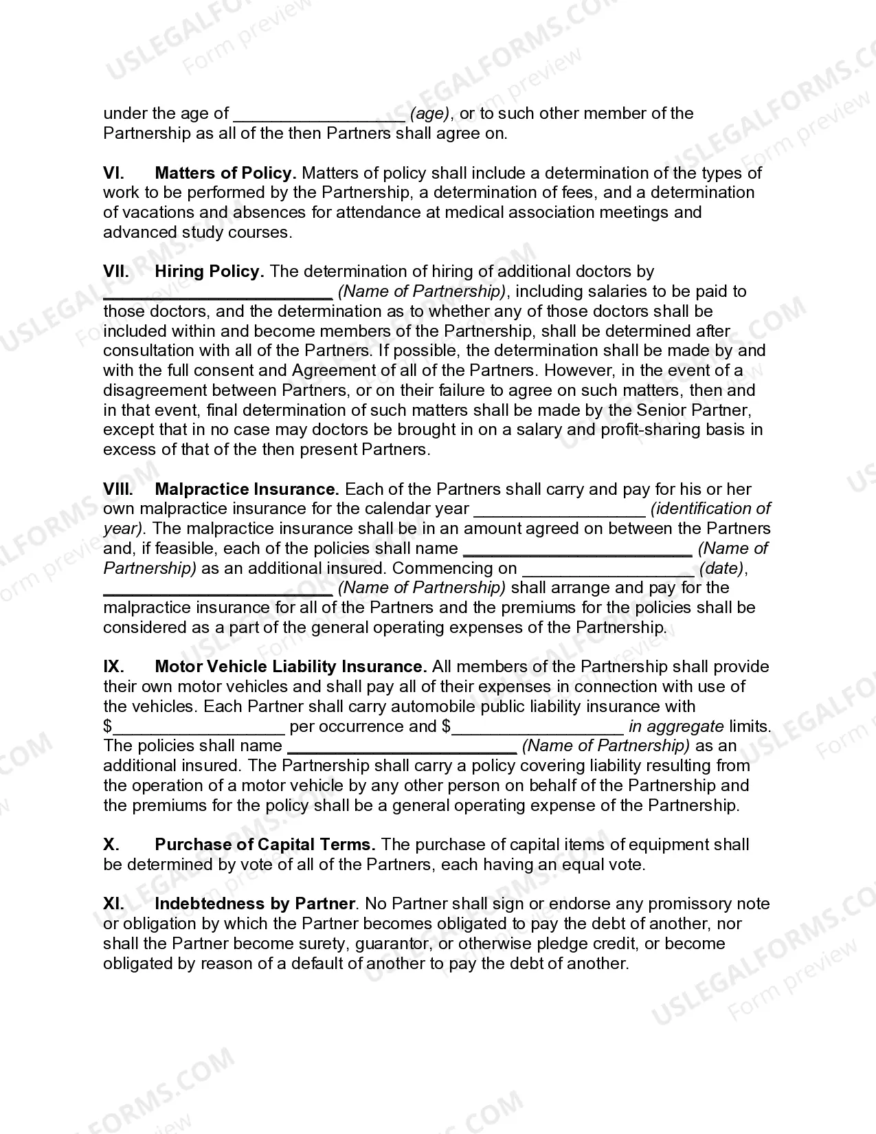 Preview Medical Partnership with Senior Member to Control Policy of Partnership