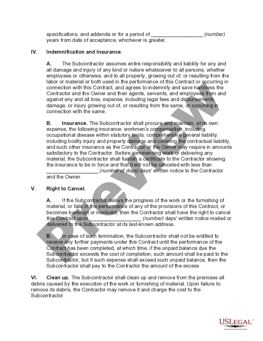 Get Subcontract Purchase Order for Labor and Materials Preview Subcontract Purchase Order for Labor and Materials
