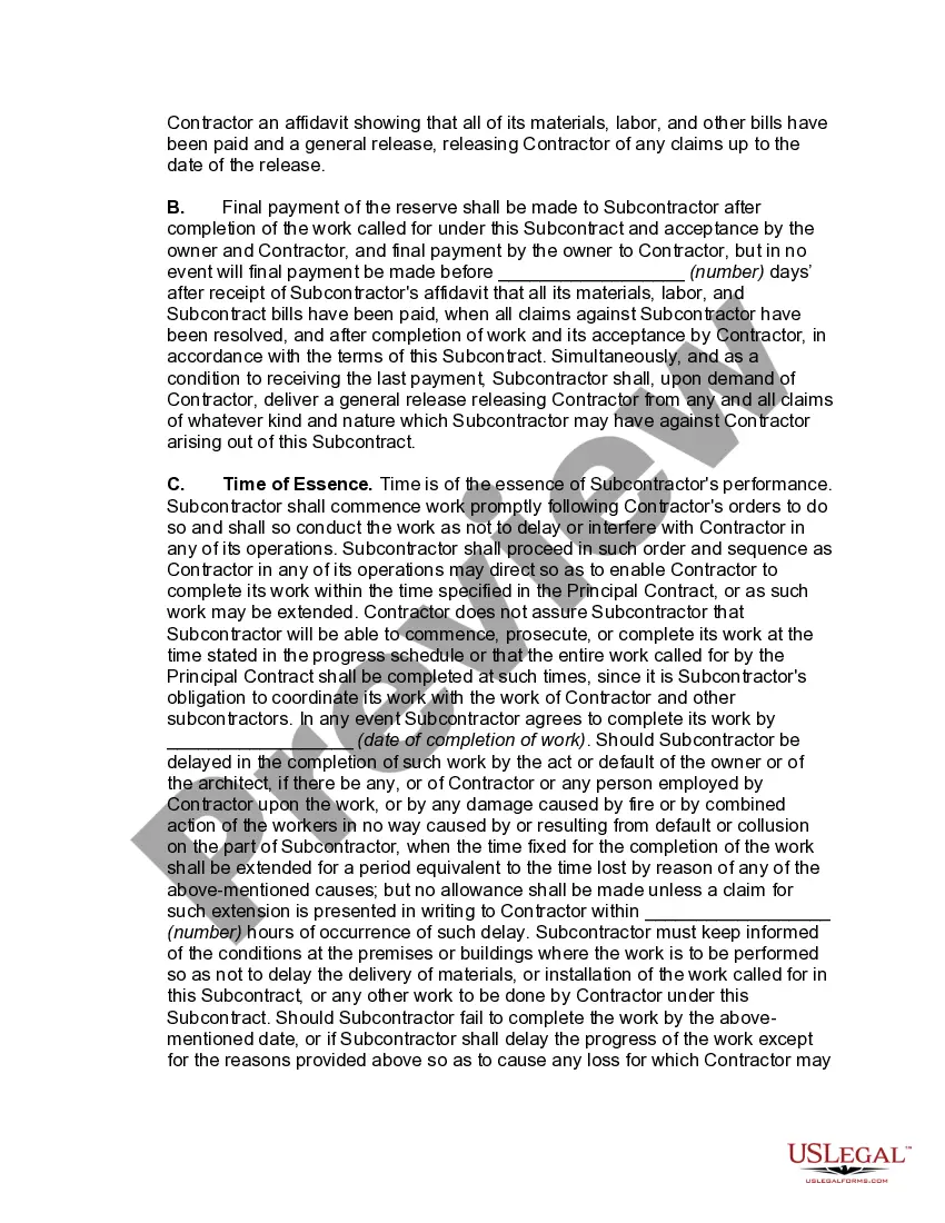 Get Subcontract to Perform Work and Furnish Materials, Equipment and Labor for its Portion of Work, Together with all Plant, Tools, Machinery, Appliances, Winter Protection and all other Necessary Protection Preview Subcontract to Perform Work and Furnish Materials, Equipment and Labor for its Portion of Work, Together with all Plant, Tools, Machinery, Appliances, Winter Protection and all other Necessary Protection