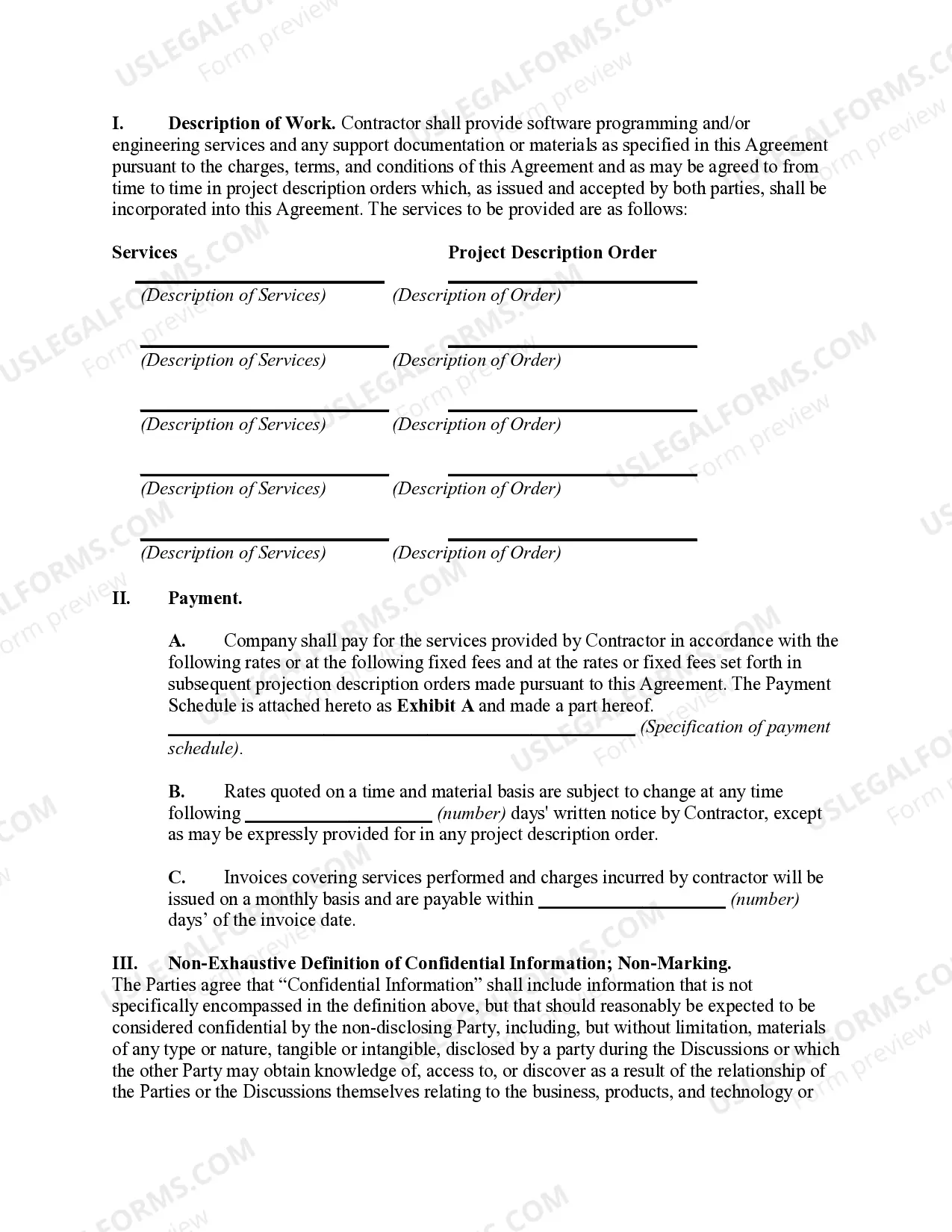 Preview Independent Contractor and Nondisclosure Agreement with Software Engineer