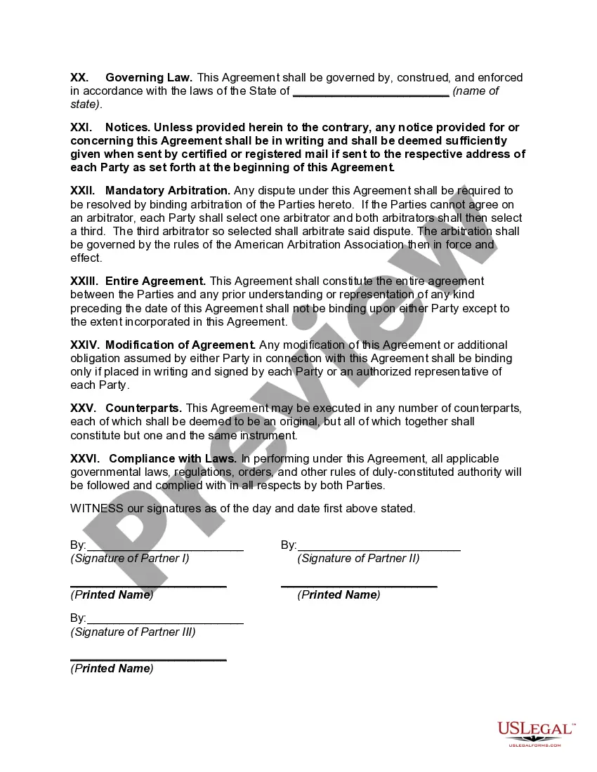 Preview Law Partnership Agreement with Profits and Losses Shared on Basis of Units of Participation