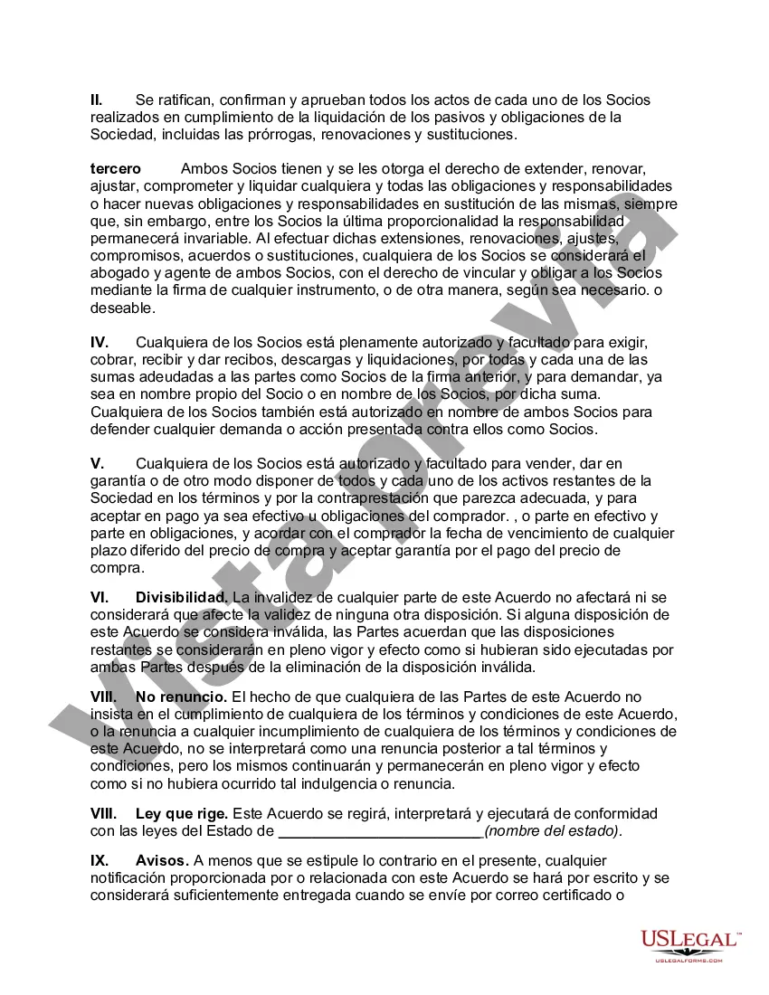 Preview Liquidación de Sociedad con Autoridad, Derechos y Obligaciones durante la Liquidación