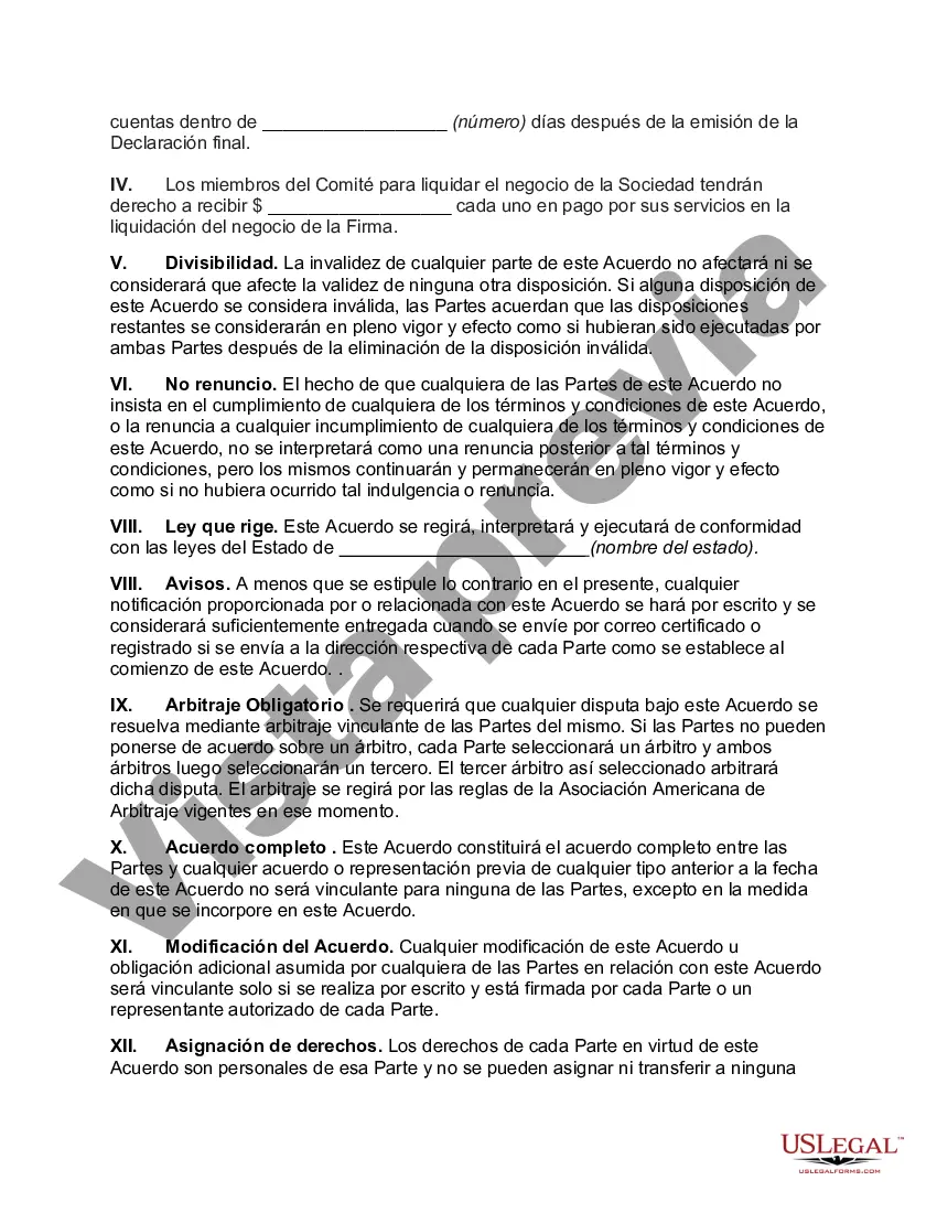 Preview Acuerdo para establecer el comité para liquidar la asociación