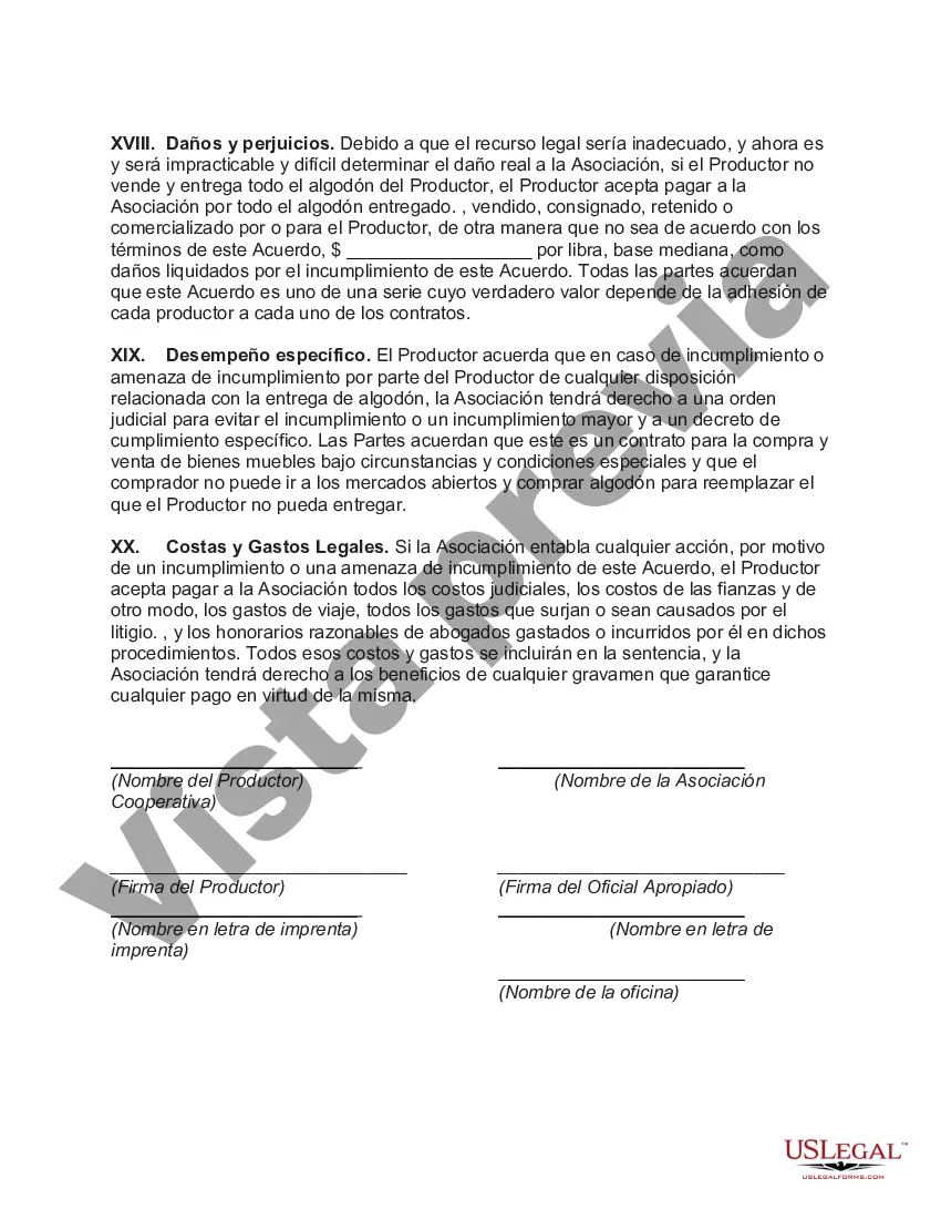 Preview Acuerdo de Comercialización para la Venta de Algodón