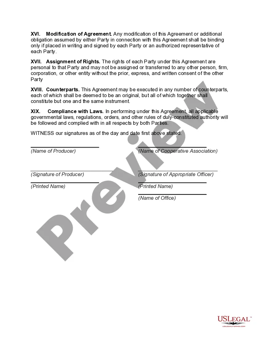 Get Marketing Agreement for Sale of Vegetables with Cooperative Association Preview Marketing Agreement for Sale of Vegetables with Cooperative Association