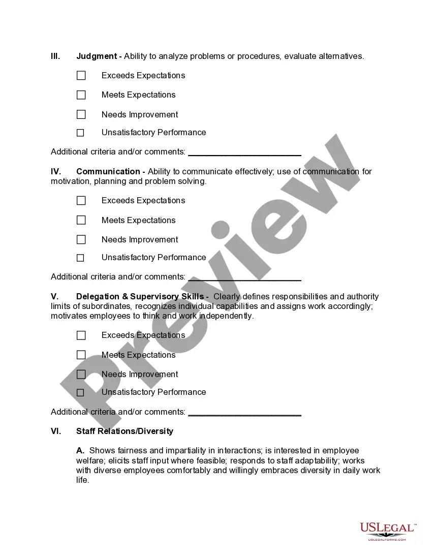 Get Management Evaluation Form Preview Management Evaluation Form