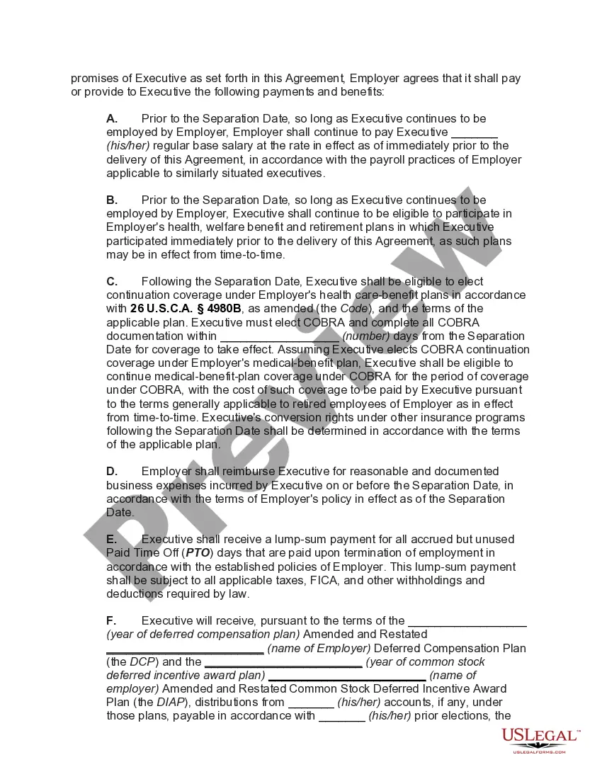 Get Termination Agreement between Employer and Executive at End of Term of Employment Agreement with Restrictive Covenants and General Release Preview Termination Agreement between Employer and Executive at End of Term of Employment Agreement with Restrictive Covenants and General Release