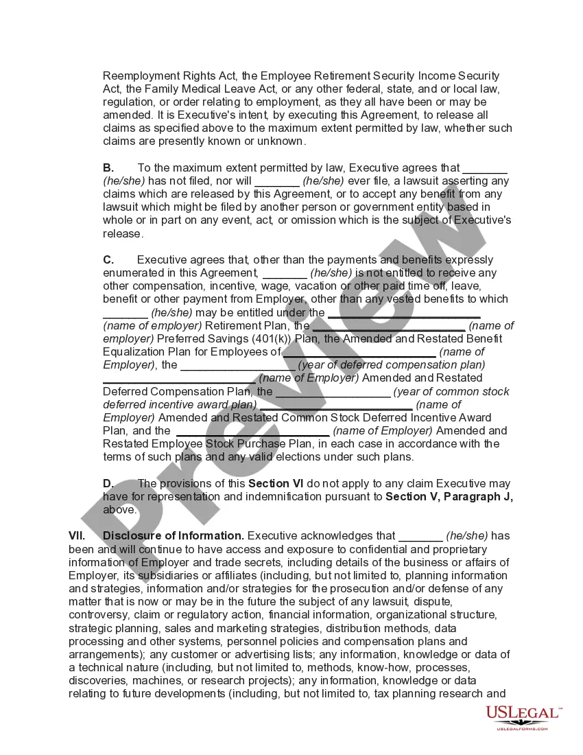 Get Termination Agreement between Employer and Executive at End of Term of Employment Agreement with Restrictive Covenants and General Release Preview Termination Agreement between Employer and Executive at End of Term of Employment Agreement with Restrictive Covenants and General Release