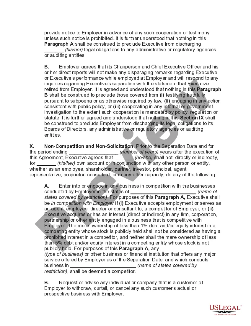 Get Termination Agreement between Employer and Executive at End of Term of Employment Agreement with Restrictive Covenants and General Release Preview Termination Agreement between Employer and Executive at End of Term of Employment Agreement with Restrictive Covenants and General Release